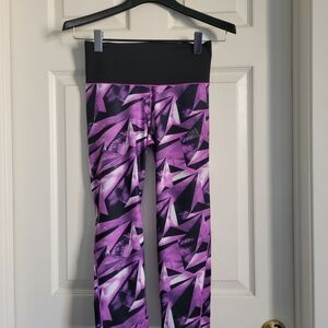 Purple Geometric Womens Leggings